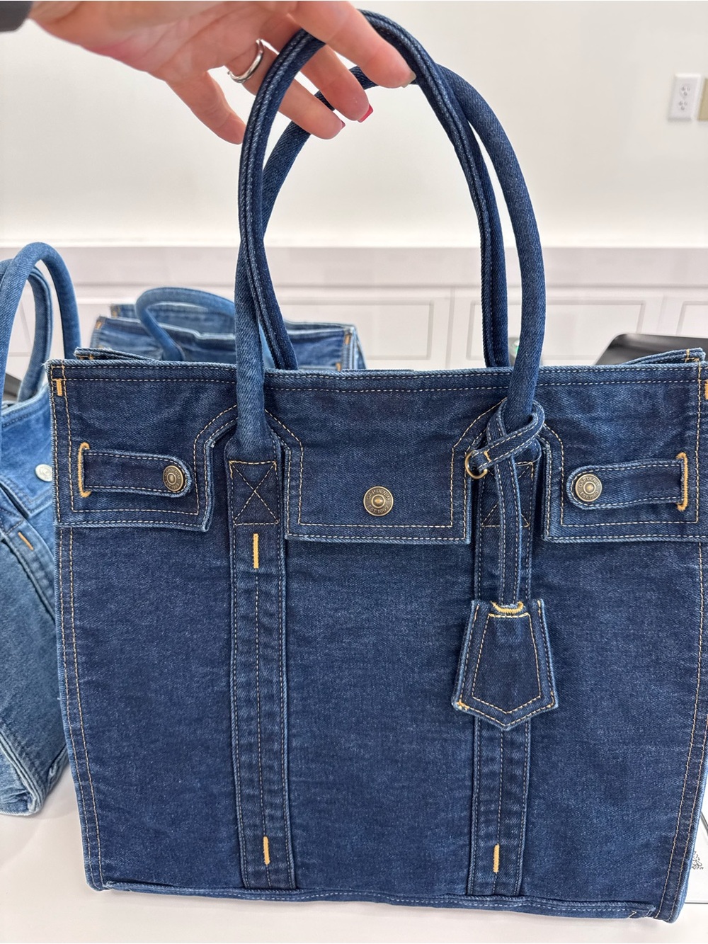 GAP Dark Blue Denim Tote Shoulder Bag LARGE.